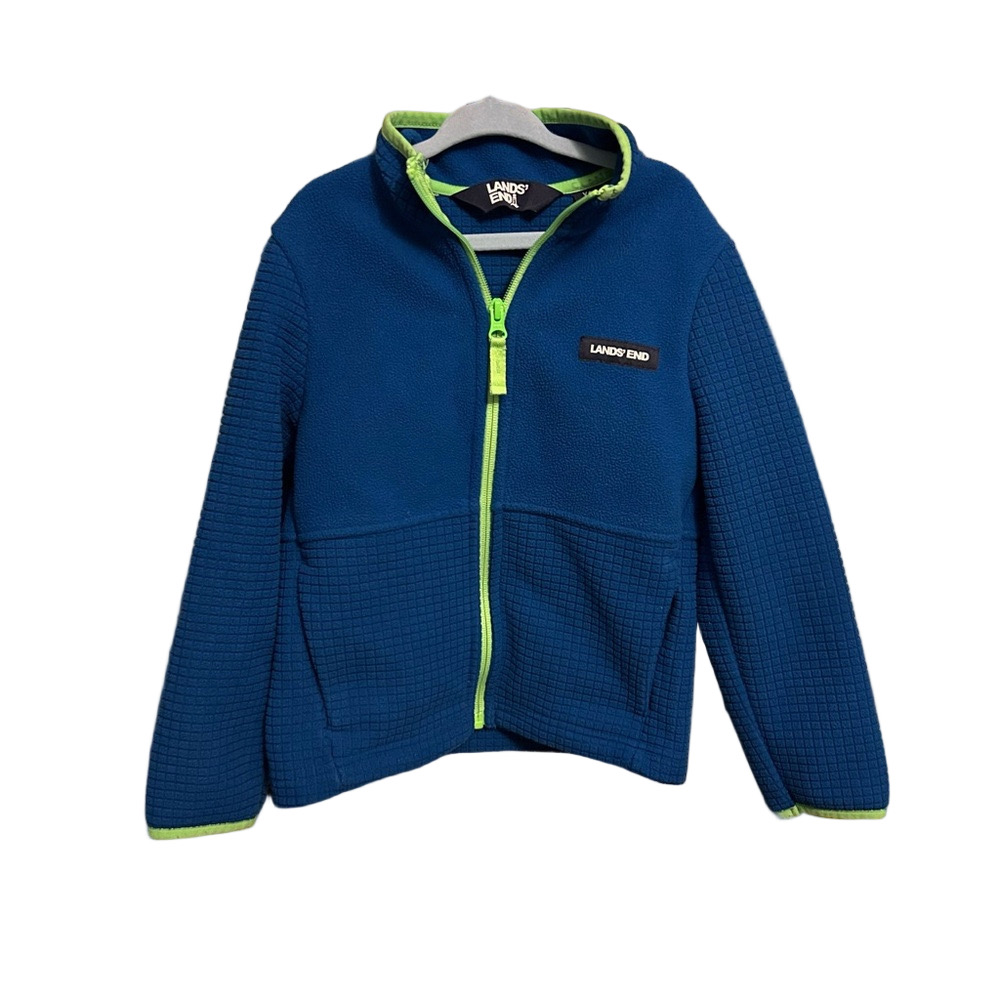 Lands' End Kids Blue and Green Zip-Up Hoodie